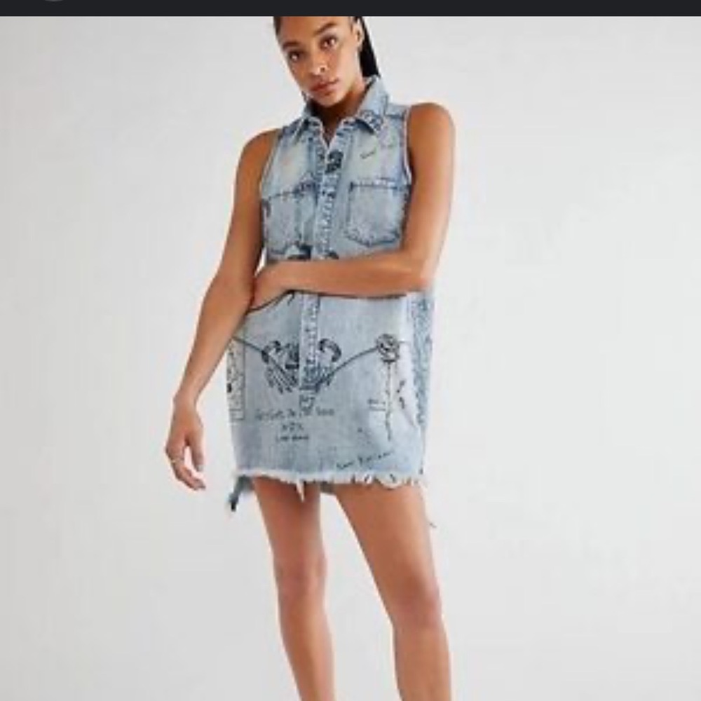 Freepeople Oneteaspoon denim mini dress (S) NWT